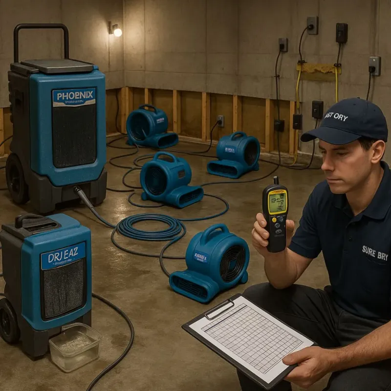Structural Drying and Dehumidification process in Harrisonburg, LA
